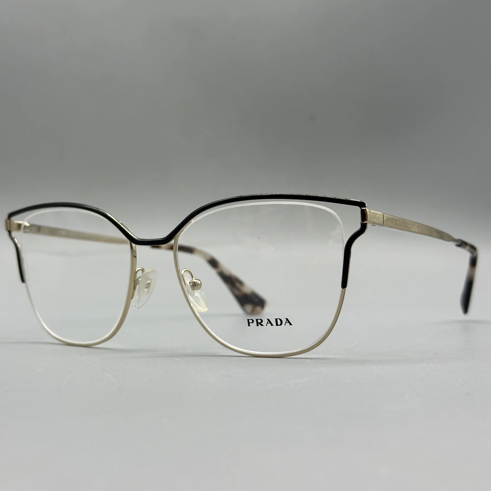 Prada PR 54UV QE3101 Unisex Eyeglasses -53-17-145mm- Gold/Black- 100% Original 3
