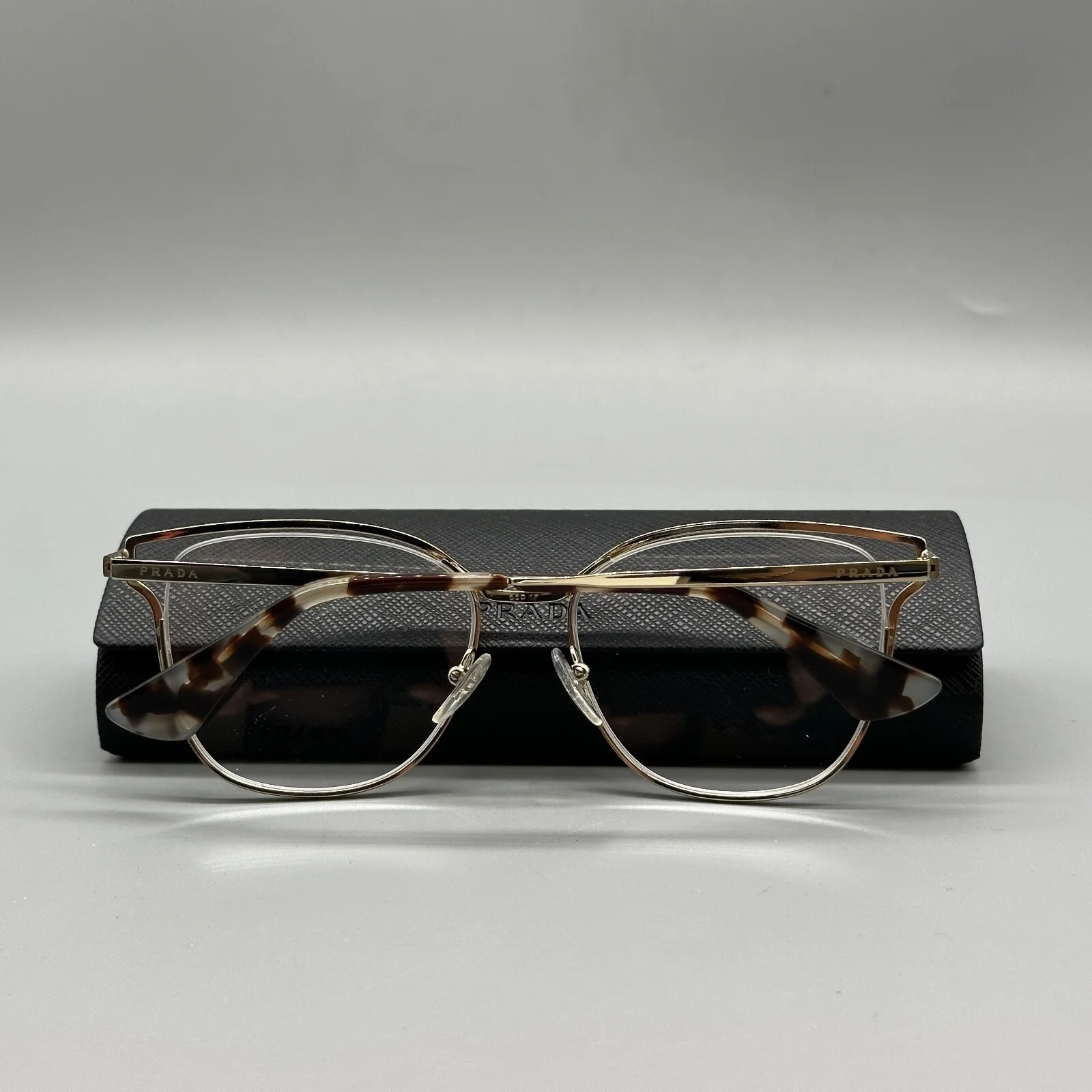 Prada PR 54UV QE3101 Unisex Eyeglasses -53-17-145mm- Gold/Black- 100% Original 4