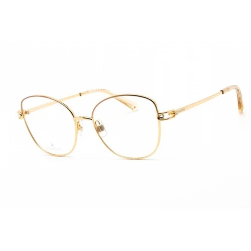 Swarovski Unisex Eyeglasses Full Rim Butterfly Shiny Deep Gold Frame SK5398 030